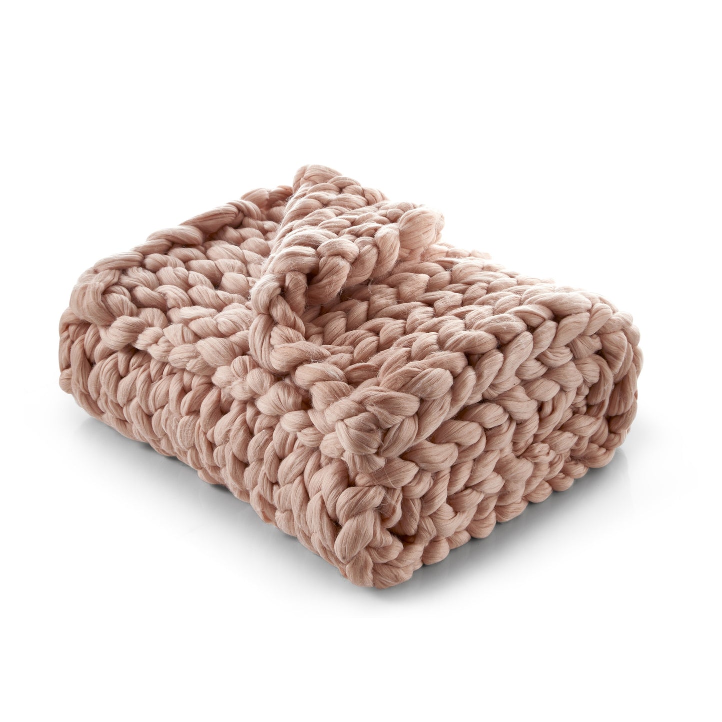 60" X 40" Blush Knitted Polyester Throw Blanket