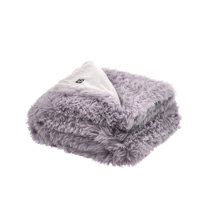 Lavender Blush Knitted PolYester Solid Color Plush Throw Blanket