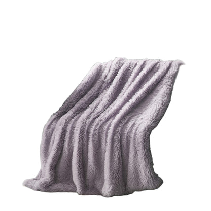 Lavender Blush Knitted PolYester Solid Color Plush Throw Blanket