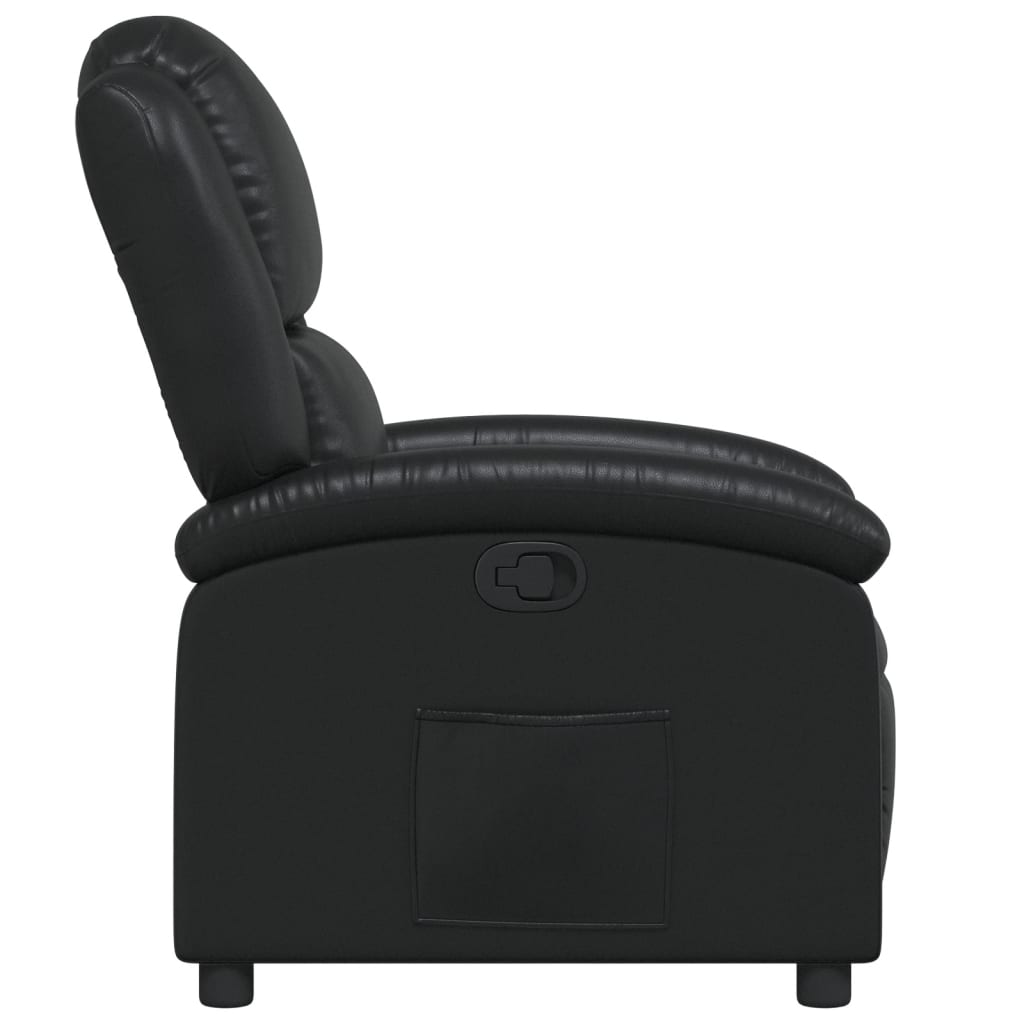 Recliner Chair Black Faux Leather