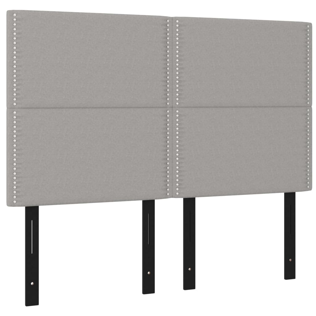 Headboards 4 pcs Light Gray 28.3"x2"x30.7"/34.6" Fabric