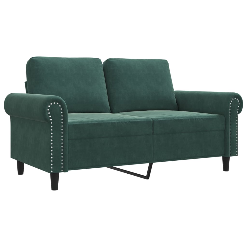 2-Seater Sofa Dark Green 47.2" Velvet