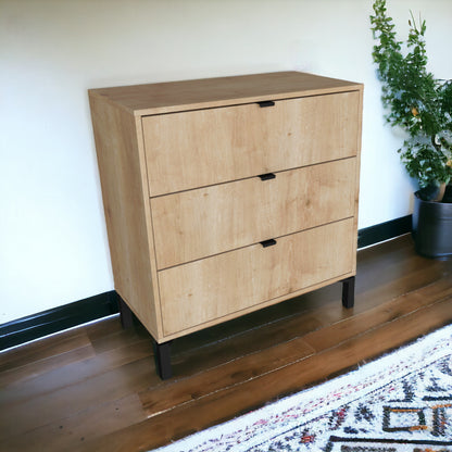 30" Natural Three Drawer Dresser