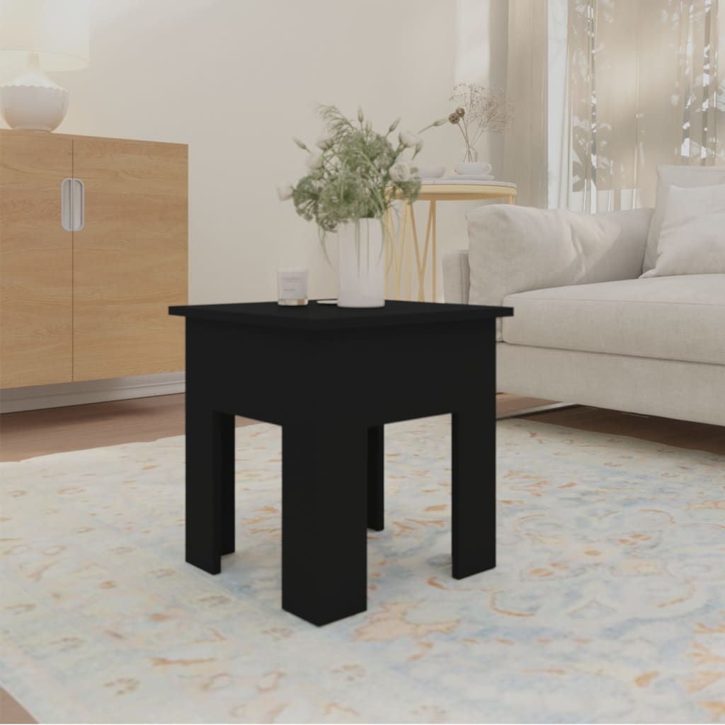 Coffee Table Black 15.7"x15.7"x16.5" Engineered Wood