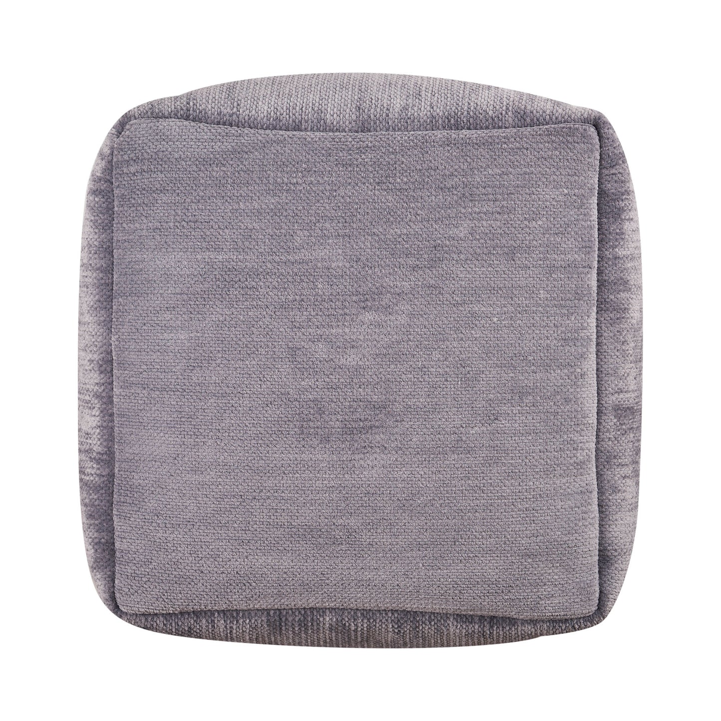 18" Blue Chenille Cube Pouf Ottoman