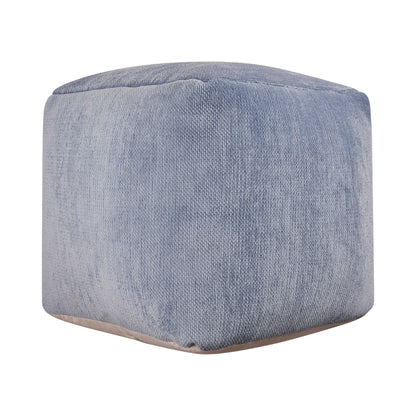 18" Gray Chenille Cube Pouf Ottoman