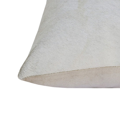 16" X 24" Ivory Patchwork Faux Leather Zippered Pillow