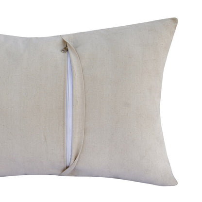 16" X 24" Ivory Faux Leather Zippered Pillow