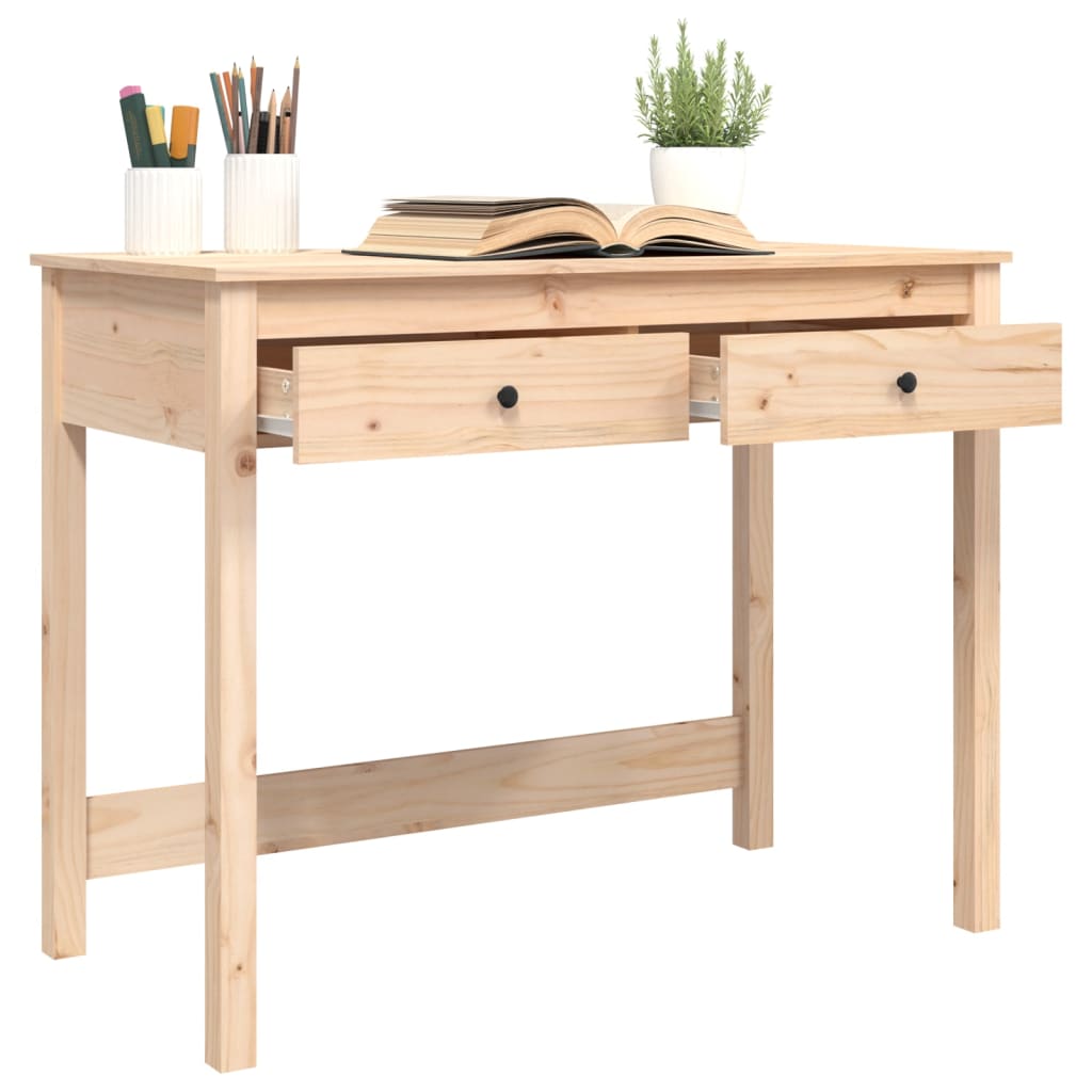 Desk with Drawers 39.4"x19.7"x30.7" Solid Wood Pine