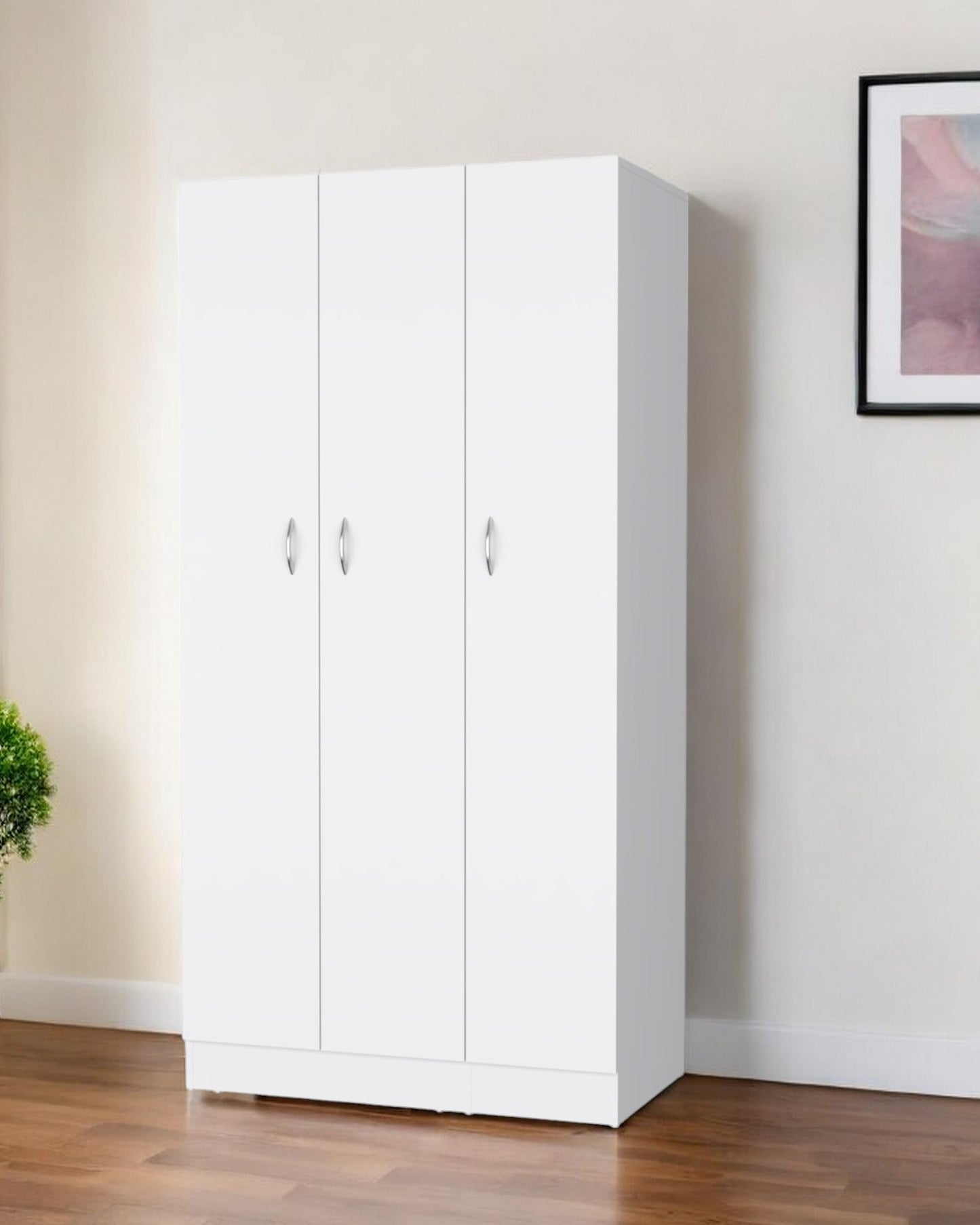 35" White Two Drawer Combo Dresser