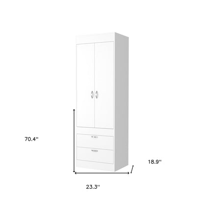 23" White Two Drawer Dresser