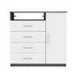 36" White and Gray Four Drawer Combo Dresser