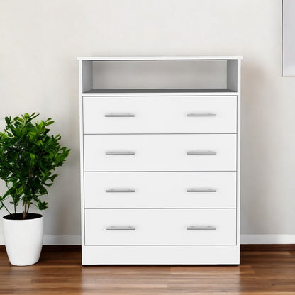 33" White Four Drawer Dresser