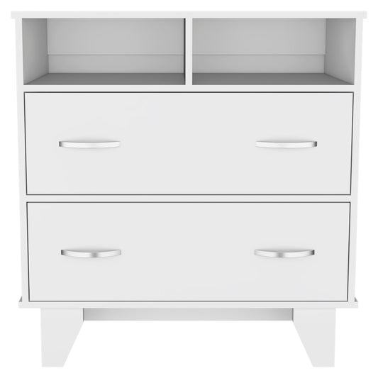 32" White Two Drawer Dresser