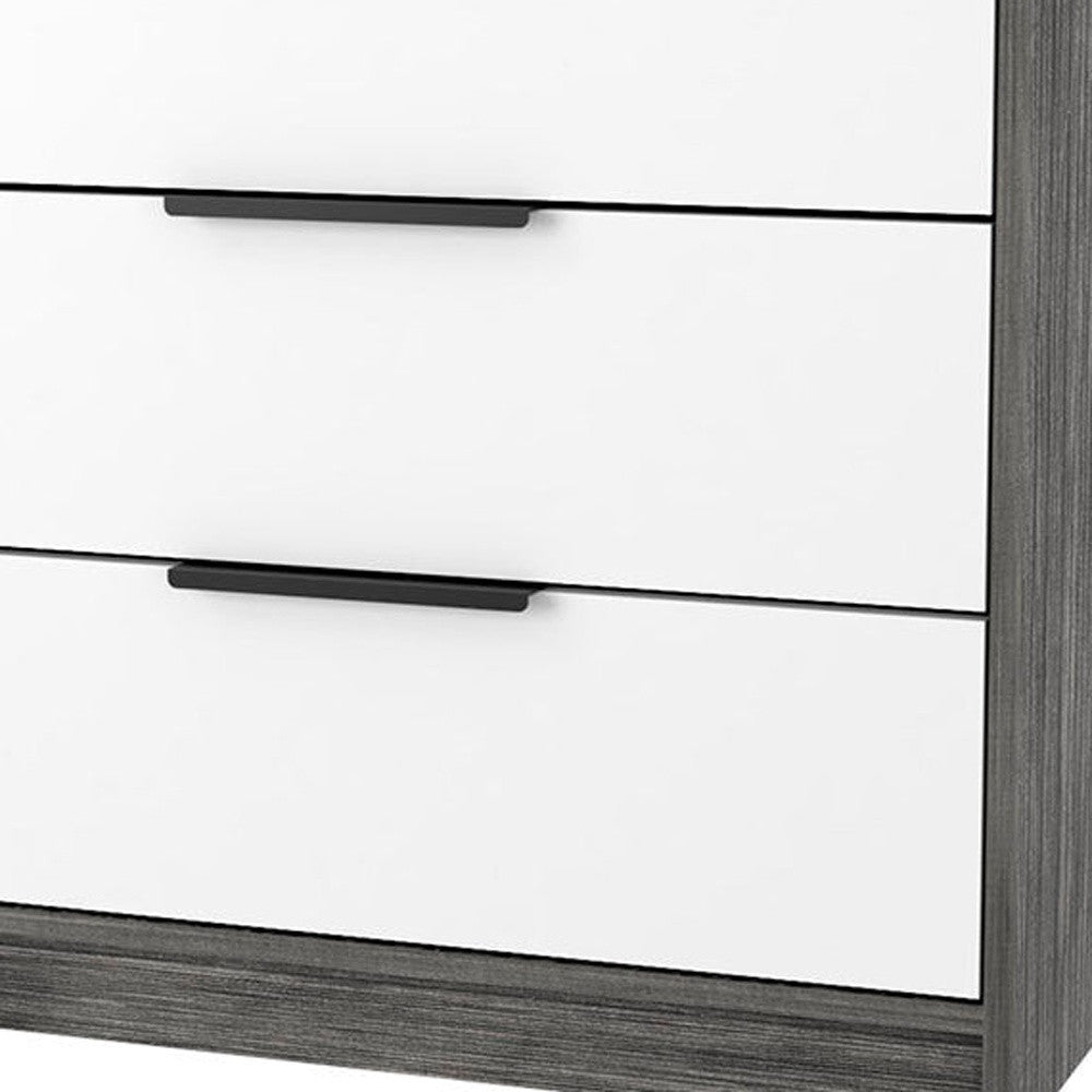 28" White and Gray Three Drawer Dresser