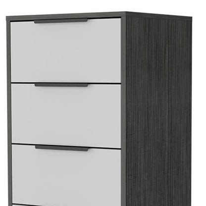 18" White and Gray Five Drawer Standard Chest