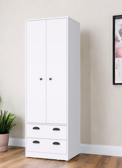 23" White Two Drawer Combo Dresser