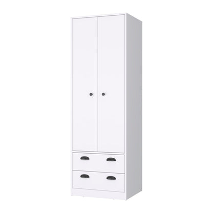 23" White Two Drawer Combo Dresser