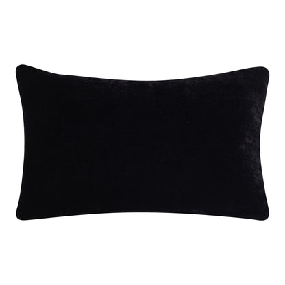 16" X 24" Black Striped Polyester Zippered Pillow With Beads