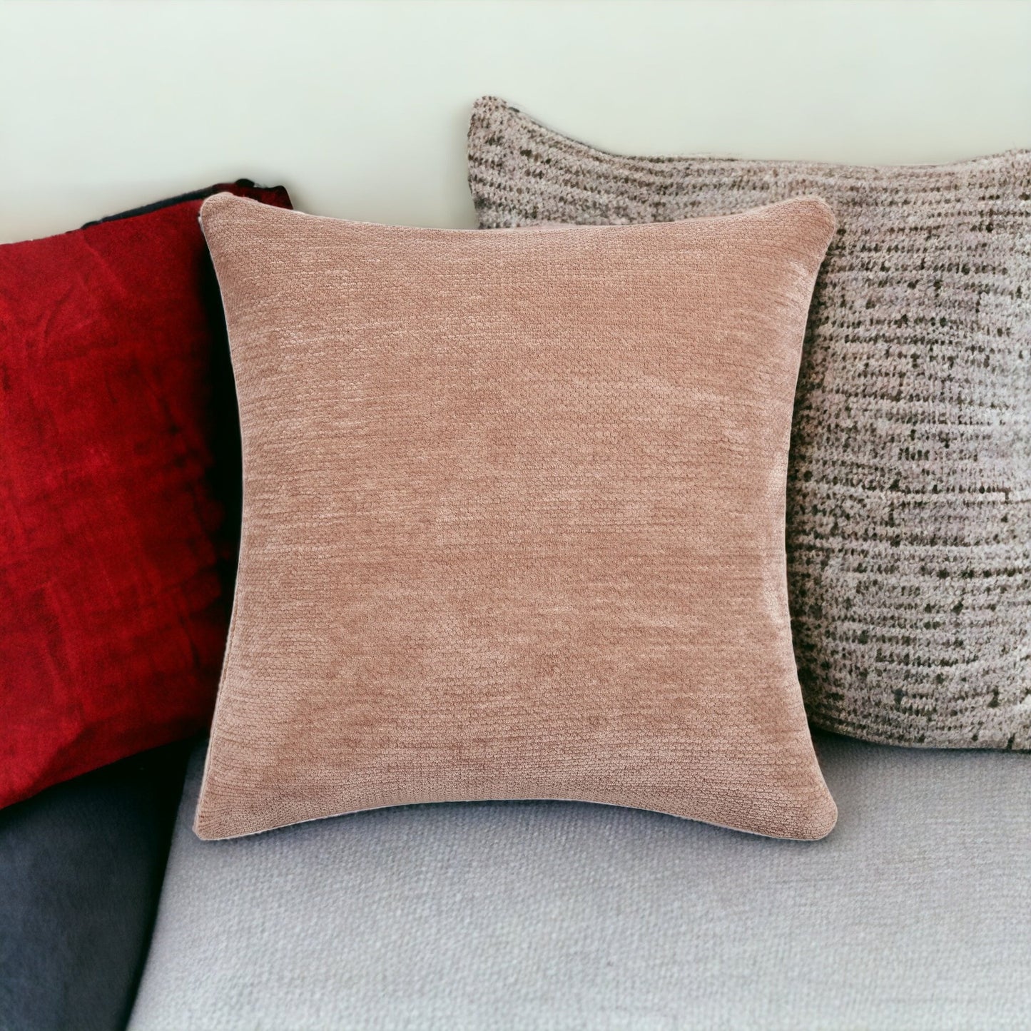 20" X 20" Blue Chenille Zippered Pillow