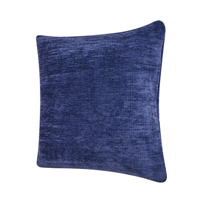 20" X 20" Blue Chenille Zippered Pillow