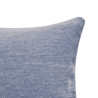 20" X 20" Blue Chenille Zippered Pillow