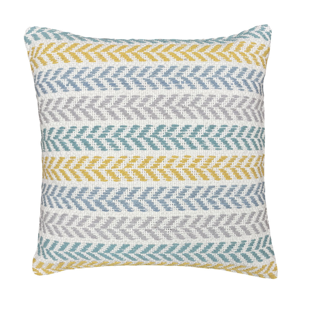 Set of Two 18" X 18" Orange Beach Chevron Cotton Zippered Pillow