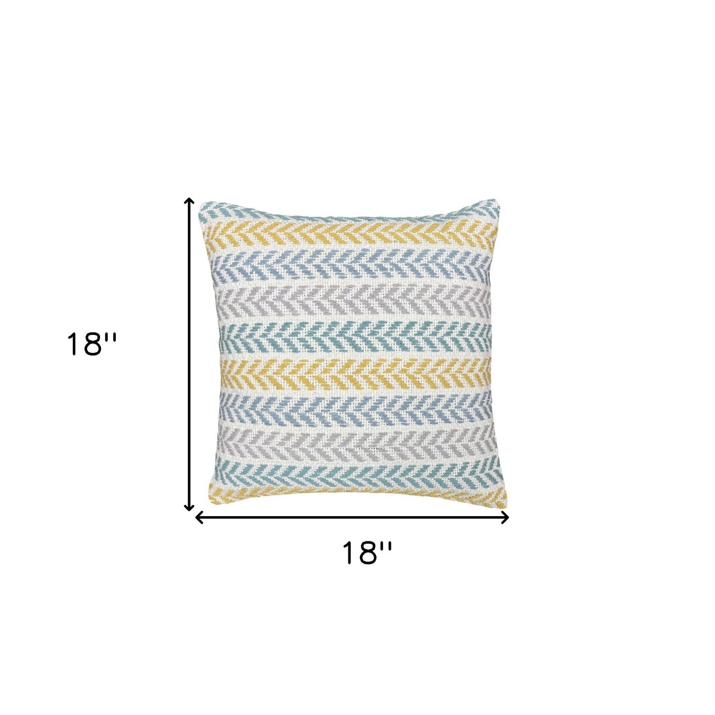 Set of Two 18" X 18" Gray Beach Chevron Cotton Zippered Pillow