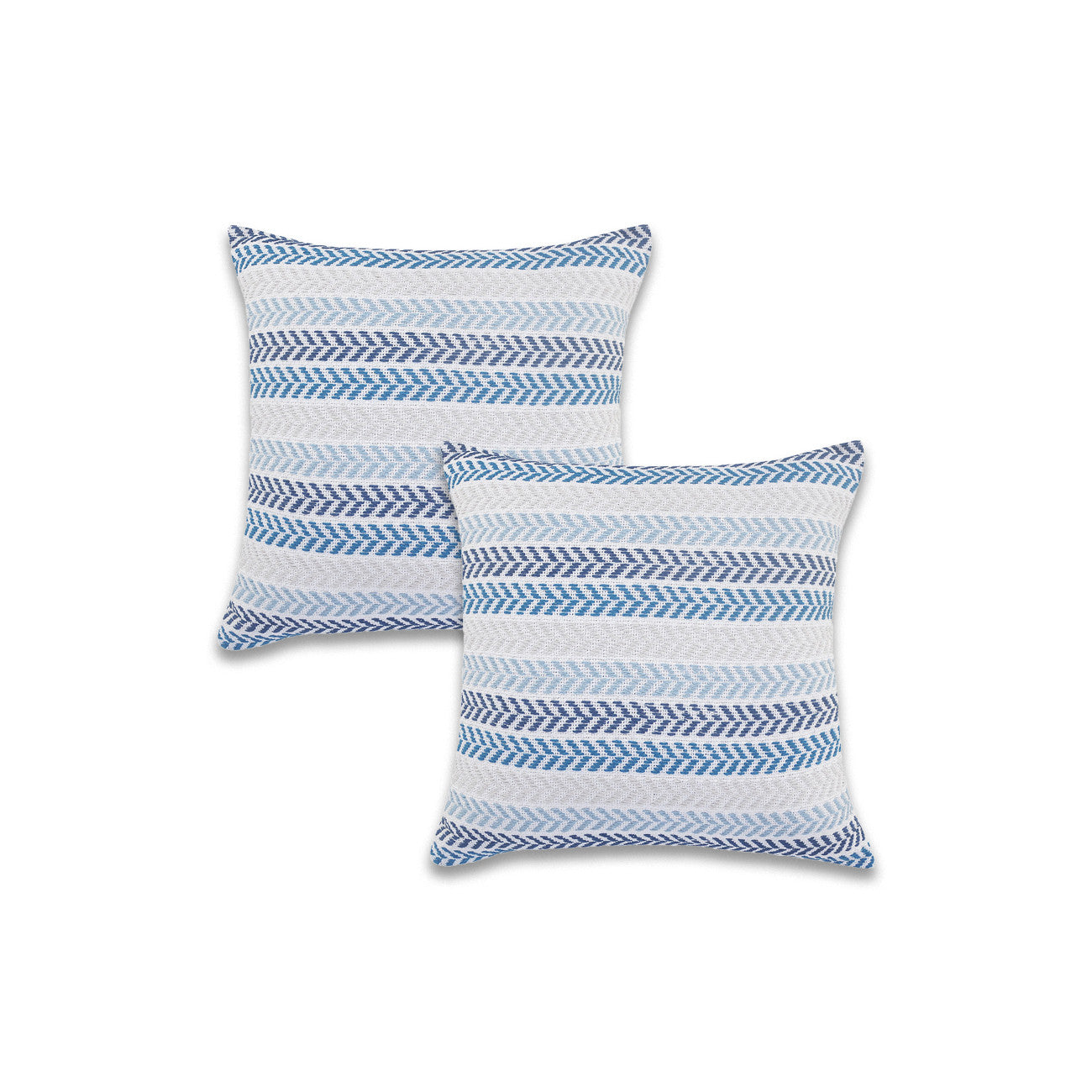 Set of Two 18" X 18" Gray Beach Chevron Cotton Zippered Pillow