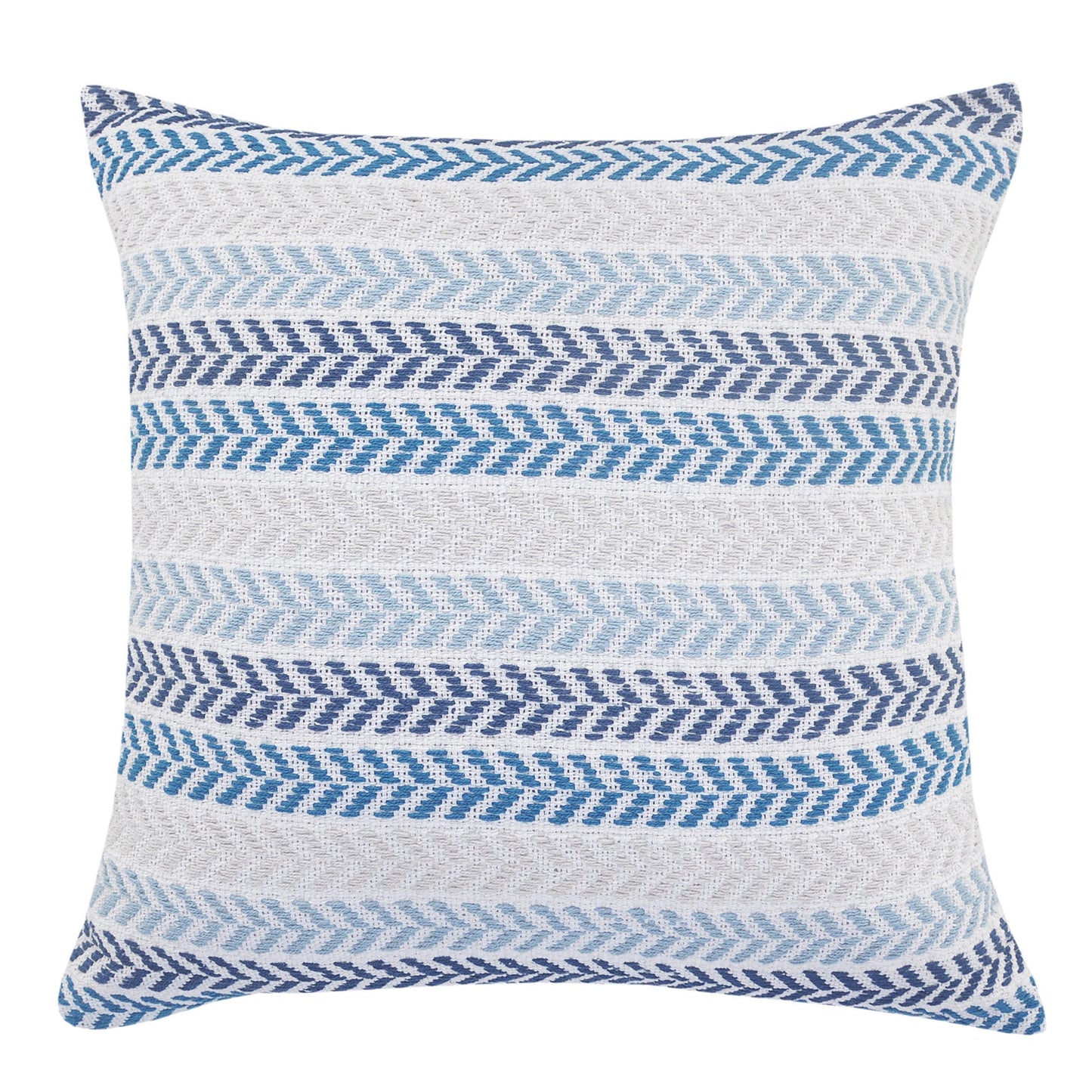 Set of Two 18" X 18" Gray Beach Chevron Cotton Zippered Pillow