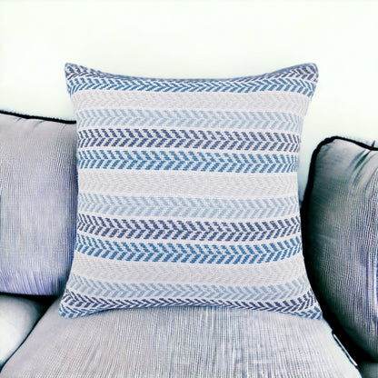 Set of Two 18" X 18" Gray Beach Chevron Cotton Zippered Pillow