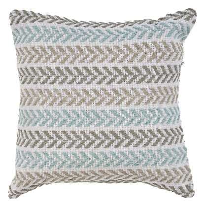 Set of Two 18" X 18" Orange Beach Chevron Cotton Zippered Pillow