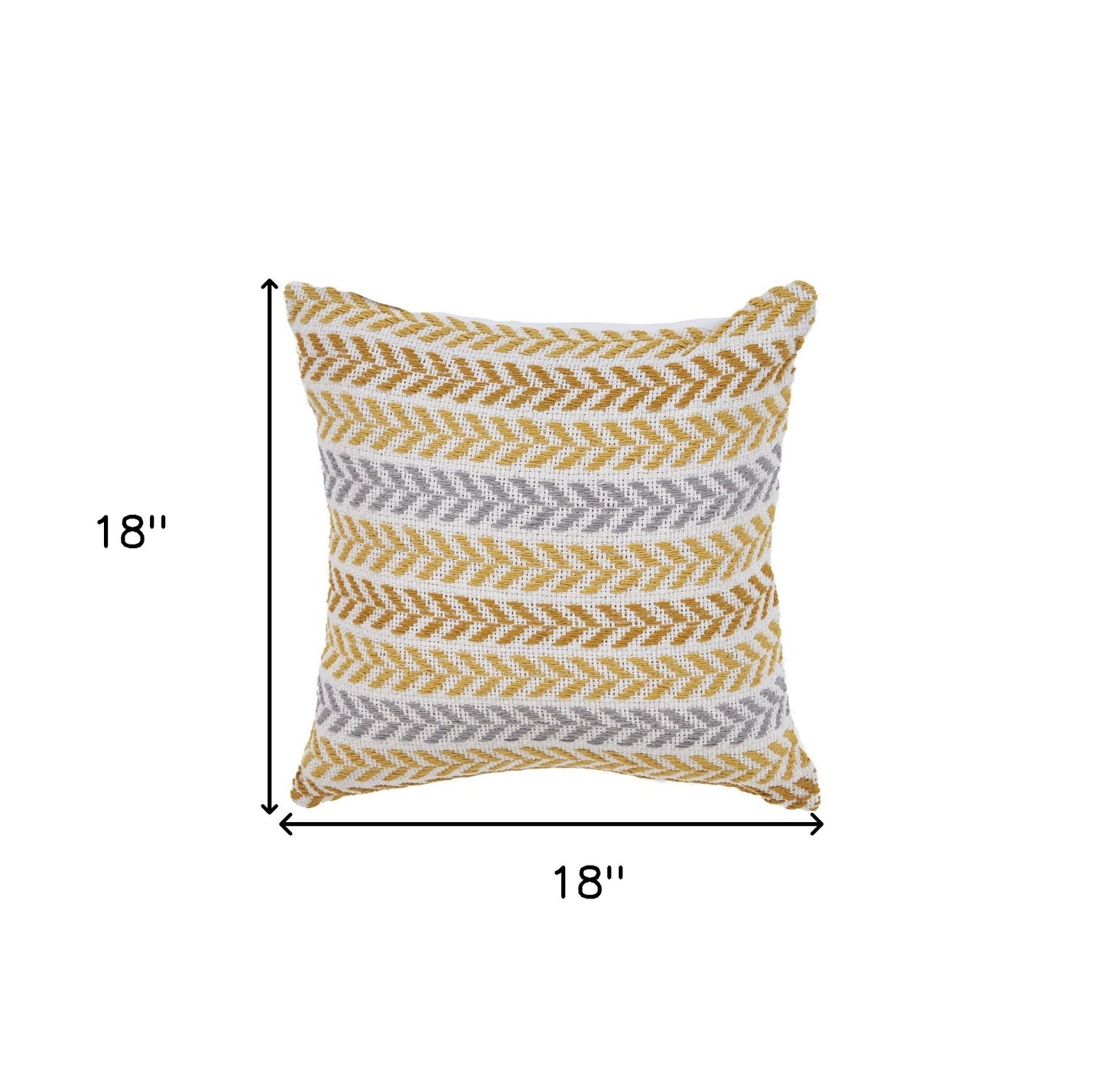 Set of Two 18" X 18" Gray Beach Chevron Cotton Zippered Pillow