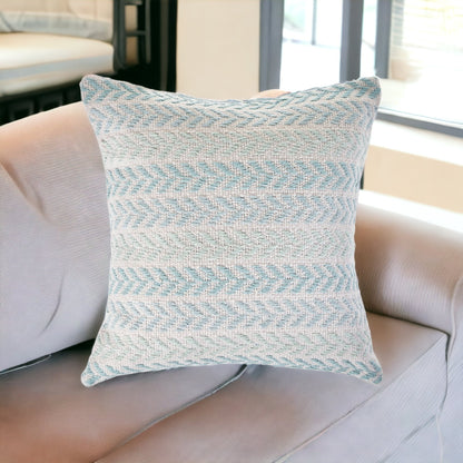 Set of Two 18" X 18" Gray Beach Chevron Cotton Zippered Pillow