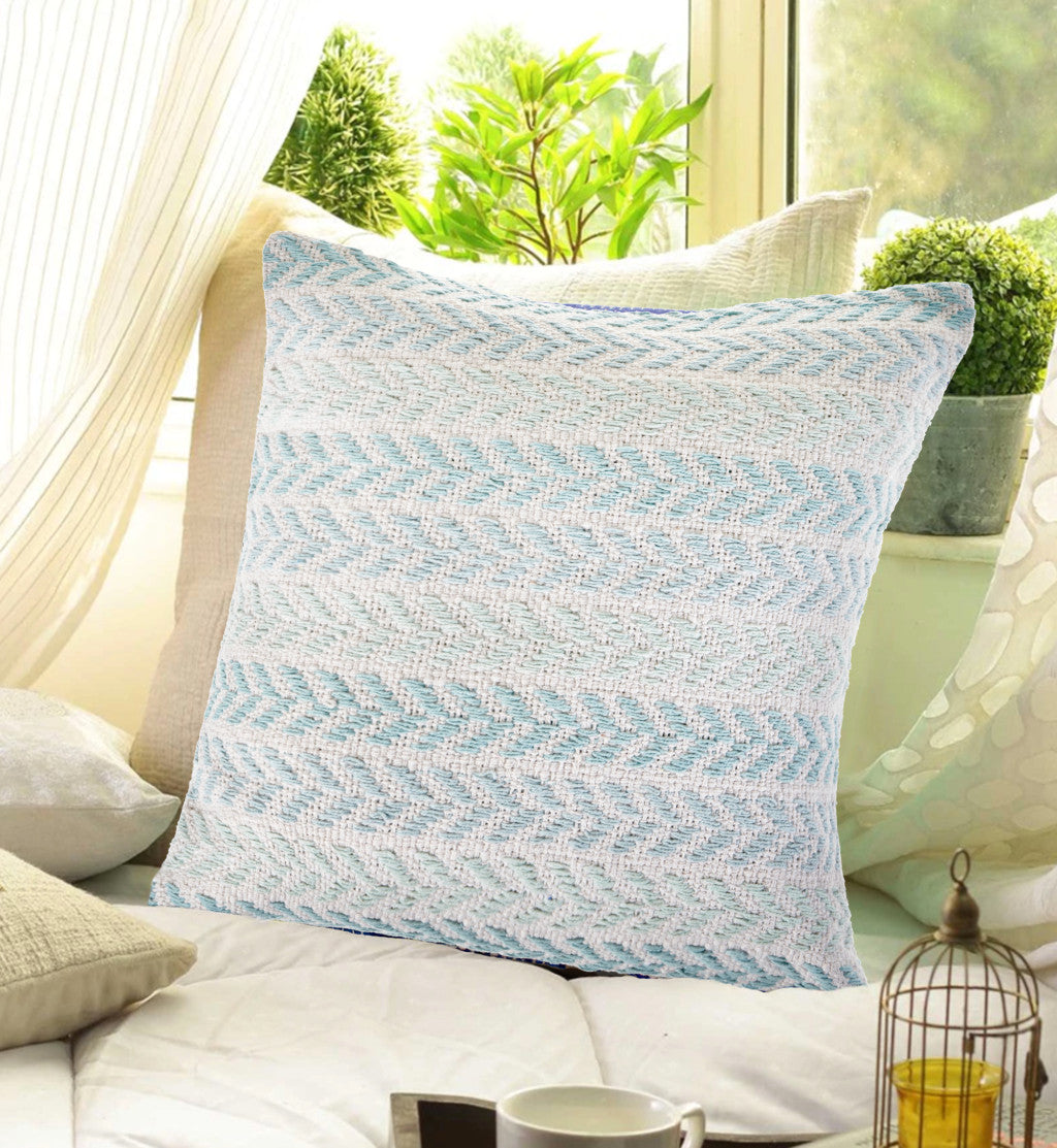 Set of Two 18" X 18" Gray Beach Chevron Cotton Zippered Pillow