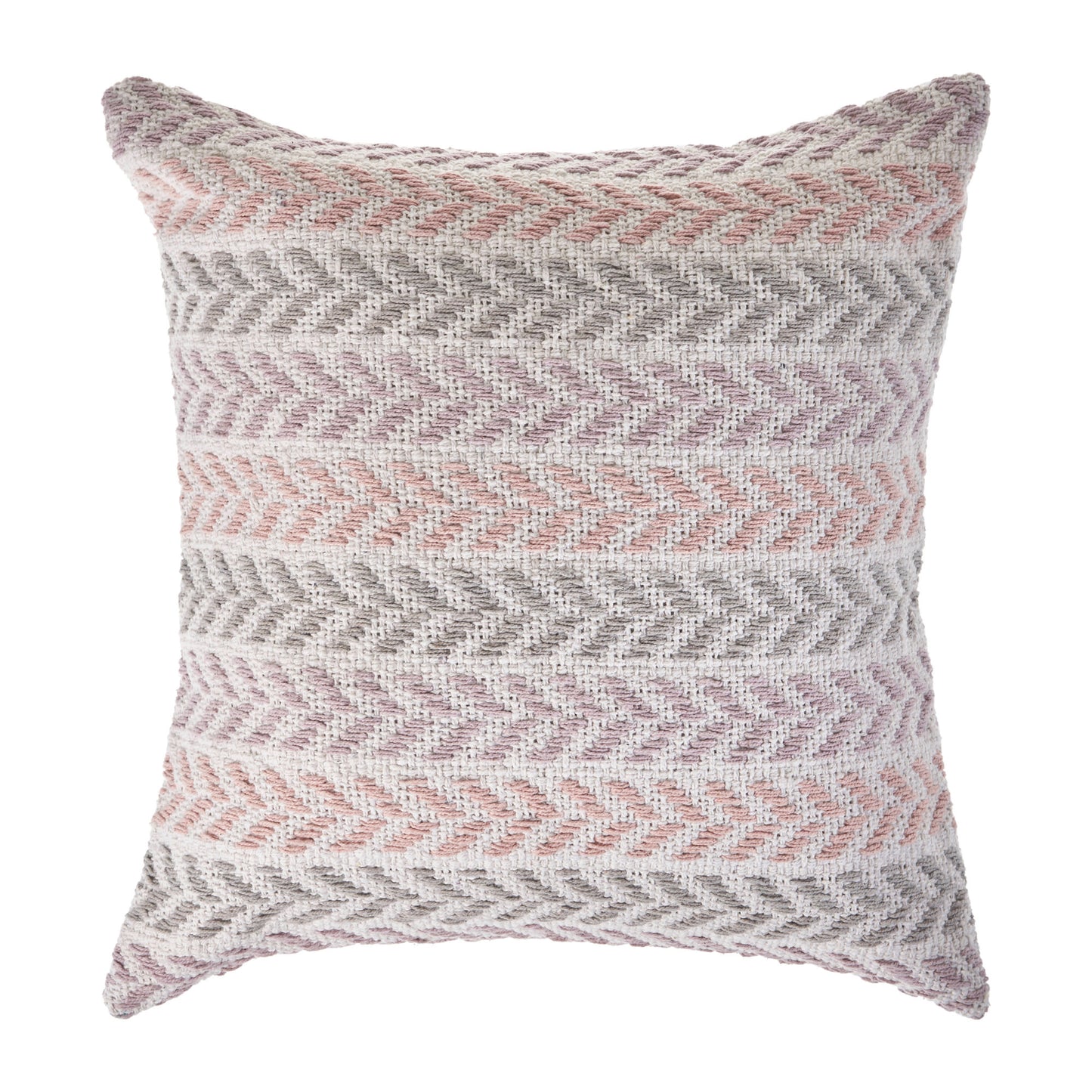 Set of Two 18" X 18" Gray Beach Chevron Cotton Zippered Pillow