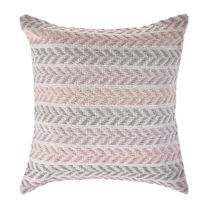 Set of Two 18" X 18" Gray Beach Chevron Cotton Zippered Pillow