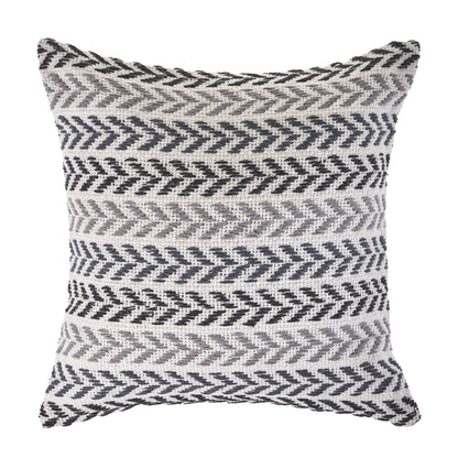 Set of Two 18" X 18" Gray Beach Chevron Cotton Zippered Pillow