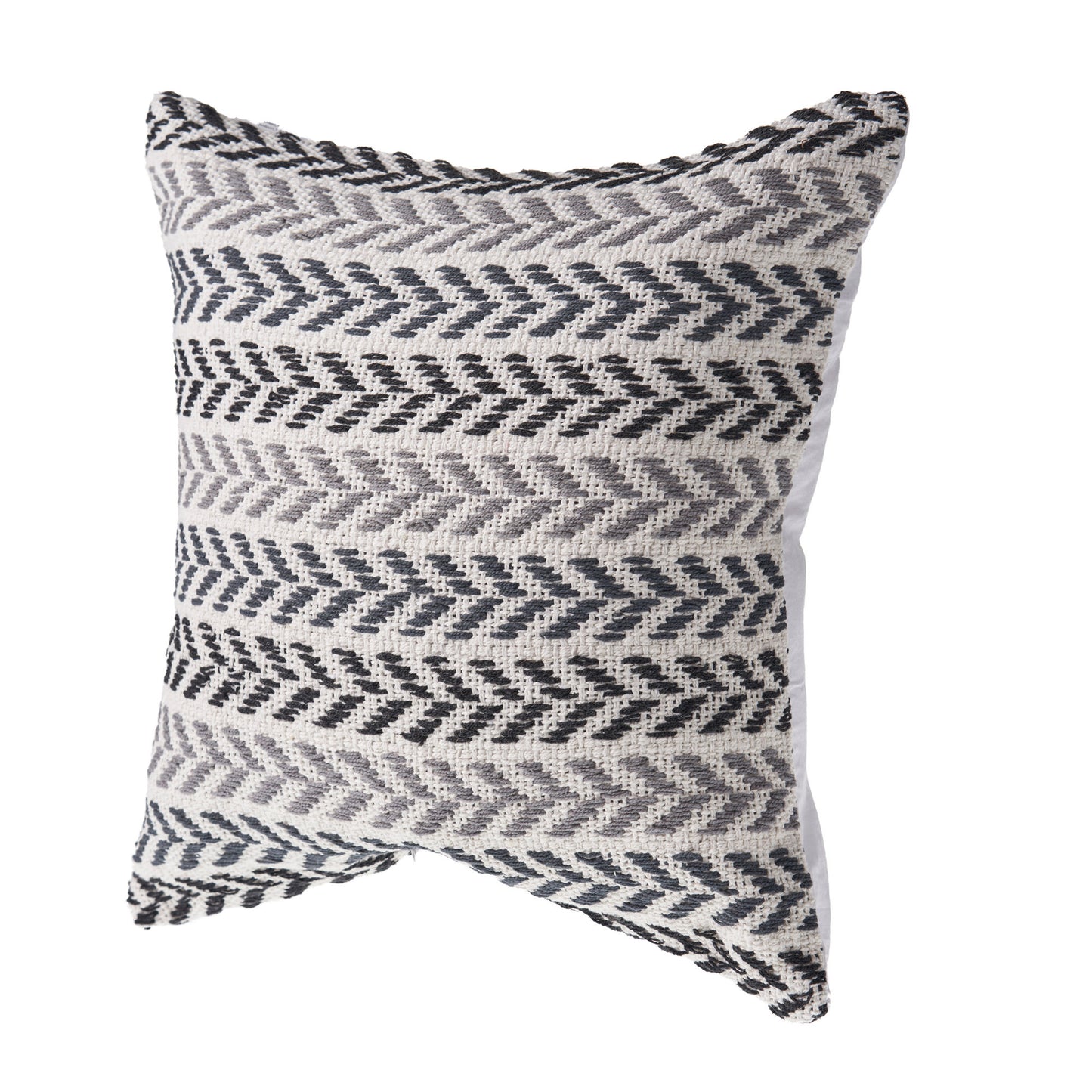 Set of Two 18" X 18" Gray Beach Chevron Cotton Zippered Pillow