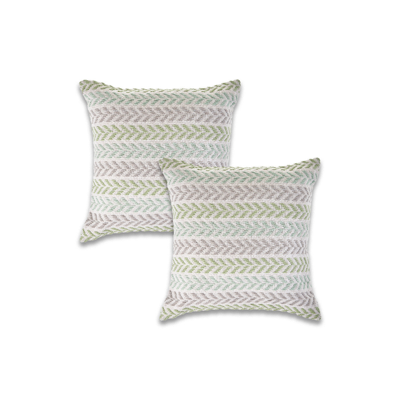 Set of Two 18" X 18" Gray Beach Chevron Cotton Zippered Pillow