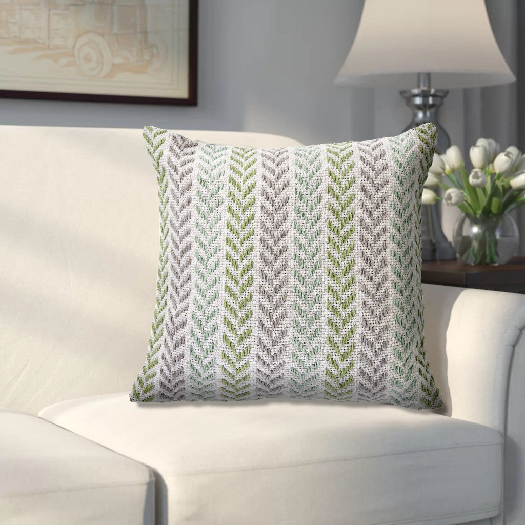 Set of Two 18" X 18" Gray Beach Chevron Cotton Zippered Pillow