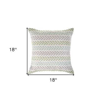 Set of Two 18" X 18" Gray Beach Chevron Cotton Zippered Pillow