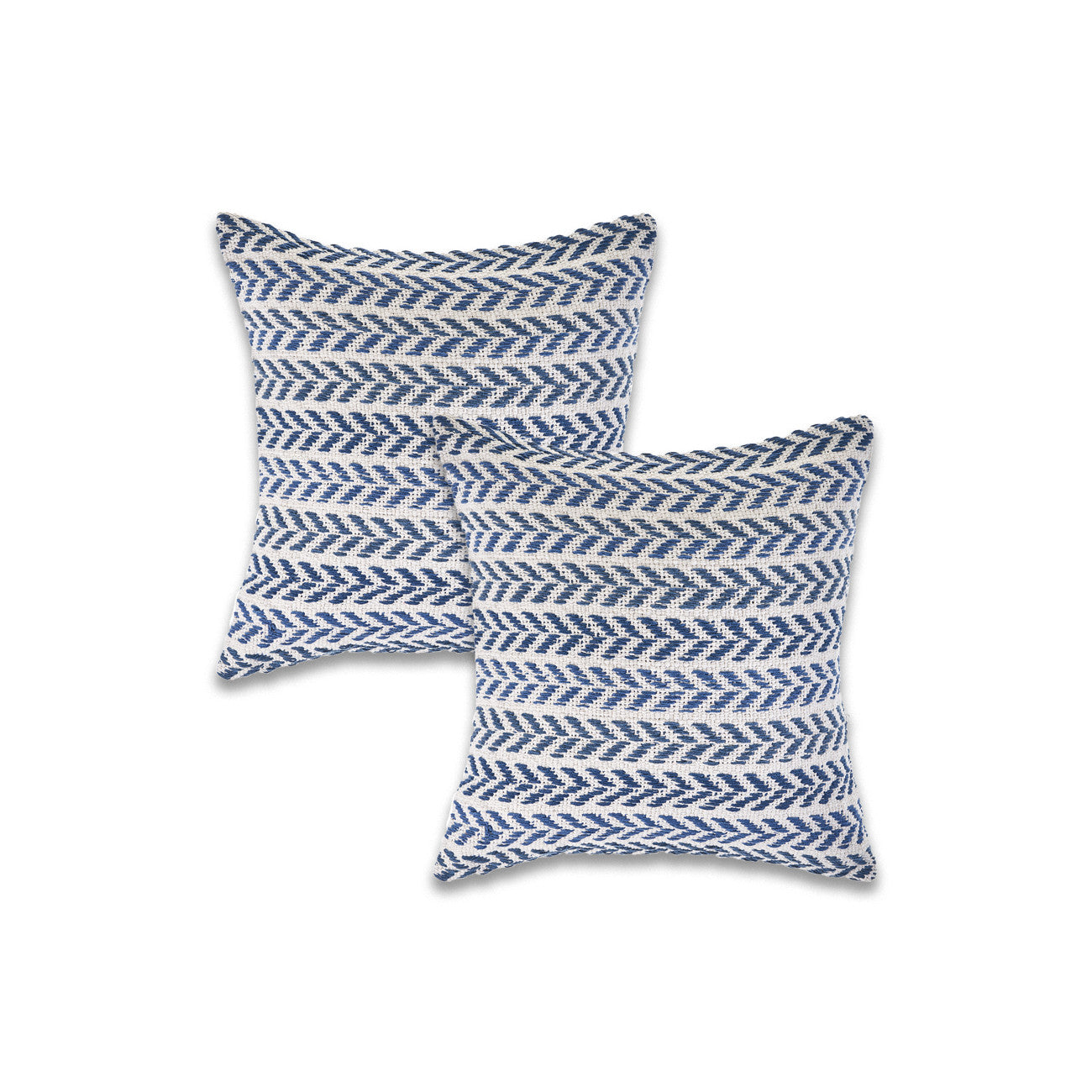 Set of Two 18" X 18" Gray Beach Chevron Cotton Zippered Pillow