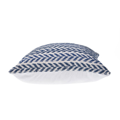 Set of Two 18" X 18" Gray Beach Chevron Cotton Zippered Pillow