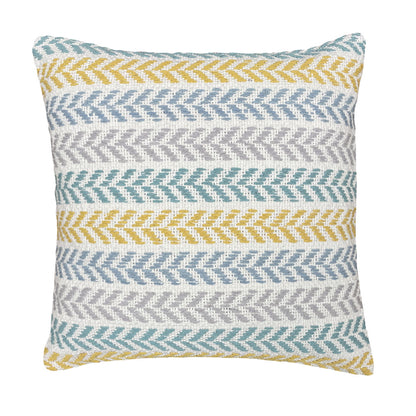 Set of Four 18" X 18" Gray Beach Chevron Cotton Zippered Pillow