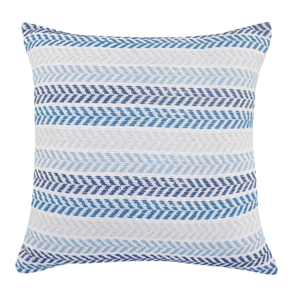 Set of Four 18" X 18" Gray Beach Chevron Cotton Zippered Pillow