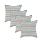 Set of Four 18" X 18" Gray Beach Chevron Cotton Zippered Pillow