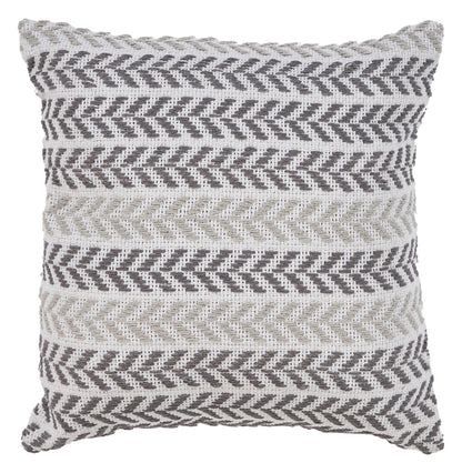 Set of Four 18" X 18" Gray Beach Chevron Cotton Zippered Pillow