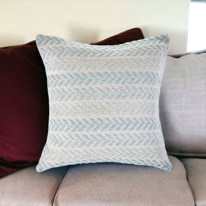 Set of Four 18" X 18" Gray Beach Chevron Cotton Zippered Pillow