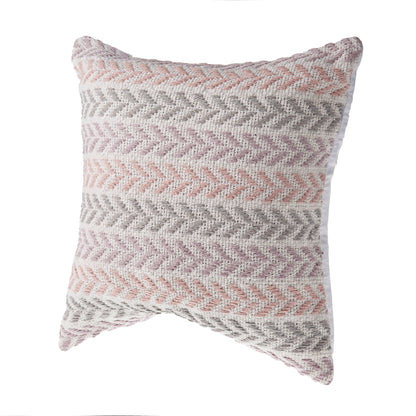 Set of Four 18" X 18" Gray Beach Chevron Cotton Zippered Pillow